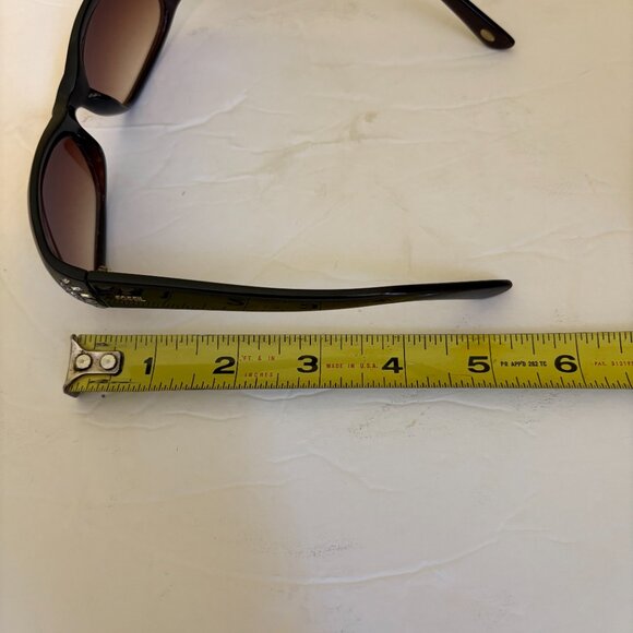 Fossil Women's Rectangle Sunglasses Dark Brown Frames - Picture 7 of 7